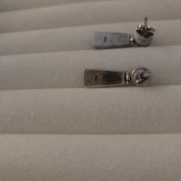 Silver And Turquoise Earrings For Pierced Ears - Picture 3 of 5